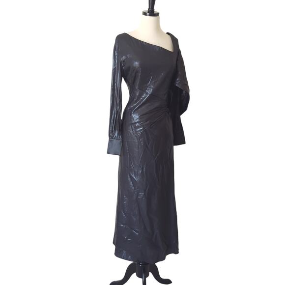 BCBGMAXAZRIA Wylie Dress Womens 38 6 Runway Designer Luxury Black Shimmer $368 - Picture 8 of 16